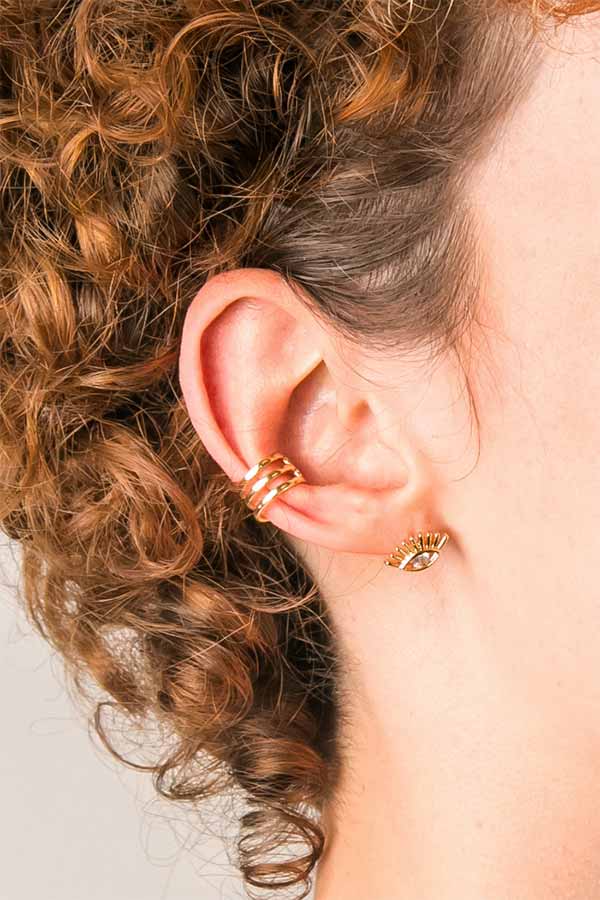 Ear cuff tres lineas mujer leuk